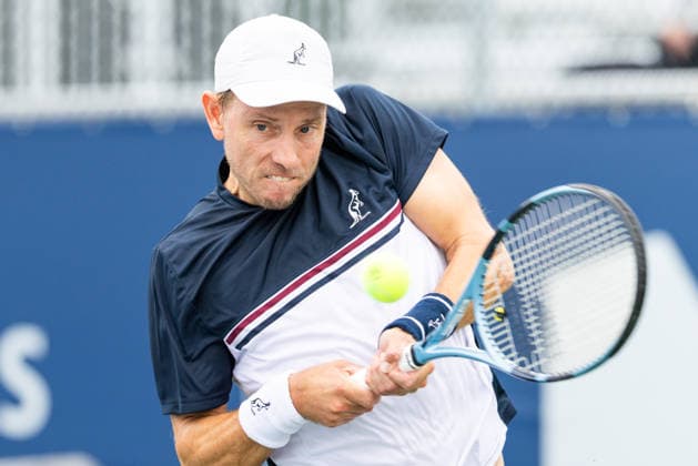 August 3, 2026, Montreal, Quebec, Canada: JAMES DUCKWORTH from Australia in match against Christopher O Connell from Australia in first round at Canadian Open at IGA stadium in Montreal, Quebec, Canada on 2026-08-03 Montreal Canada - ZUMAl189 20260803_zsp_l189_036 Copyright: xYannickxLegarex
