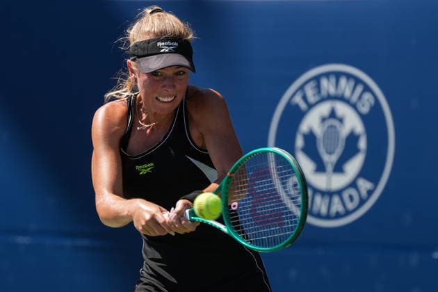 WTA, Tennis Damen Masters 1000 National Bank Open Toronto 2026 - Round of 128 - Day 3 Magdalena French of Poland plays a backhand during the Women™s Singles round of 128 match against Leolia Jeanjean of France on day 3 of the WTA Masters 1000 National Bank Open at Sobeys Stadium on August 3, 2026, in Toronto, Canada. (Photo by Leonardo Ramirez Eyepix Group) Copyright: xLeonardoxRamirezx xEyepixxGroupx LR03082026-09980