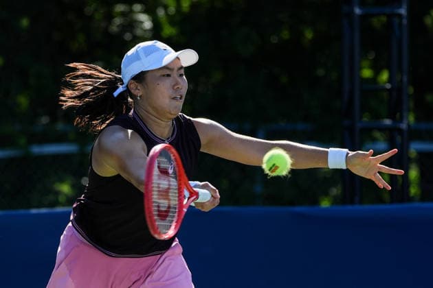 WTA, Tennis Damen Masters 1000 National Bank Open Toronto 2026 - Round of 128 - Day 3 Janice Tjen of Indonesia plays a forehand during the Women™s Singles round of 128 match against Liudmila Samsonova of Russia on day 3 of the WTA Masters 1000 National Bank Open at Sobeys Stadium on August 3, 2026, in Toronto, Canada. (Photo by Leonardo Ramirez Eyepix Group) Copyright: xLeonardoxRamirezx xEyepixxGroupx LR03082026-02602