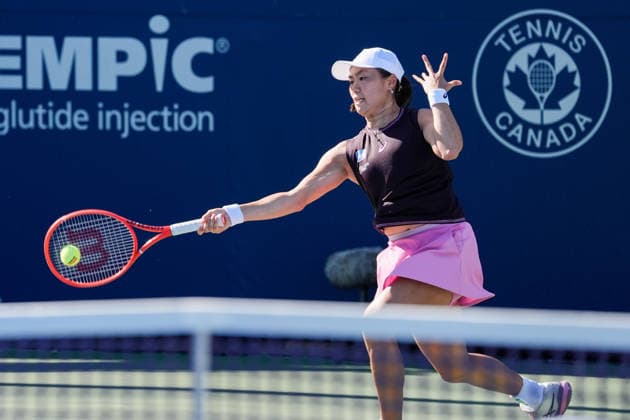 WTA, Tennis Damen Masters 1000 National Bank Open Toronto 2026 - Round of 128 - Day 3 Janice Tjen of Indonesia plays a forehand during the Women™s Singles round of 128 match against Liudmila Samsonova of Russia on day 3 of the WTA Masters 1000 National Bank Open at Sobeys Stadium on August 3, 2026, in Toronto, Canada. (Photo by Leonardo Ramirez Eyepix Group) Copyright: xLeonardoxRamirezx xEyepixxGroupx LR03082026-02627