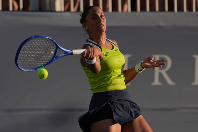 WTA, Tennis Damen Masters 1000 National Bank Open Toronto 2026 - Round of 128 - Day 3 Panna Udvardy of Hungary plays a forehand during the Women™s Singles round of 128 match against Eva Lys of Germany on day 3 of the WTA Masters 1000 National Bank Open at Sobeys Stadium on August 3, 2026, in Toronto, Canada. (Photo by Leonardo Ramirez Eyepix Group) Copyright: xLeonardoxRamirezx xEyepixxGroupx LR03082026-04384