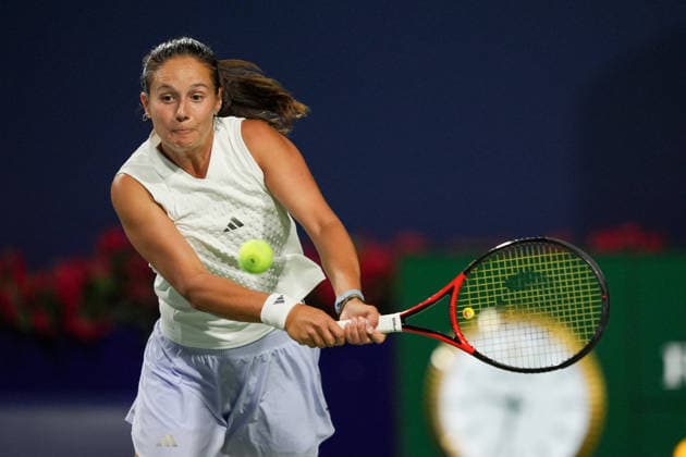 WTA, Tennis Damen Masters 1000 National Bank Open Toronto 2026 - Round of 128 - Day 3 Daria Kasatkina of Australia plays a backhand during the Women™s Singles round of 128 match against Wang Xiyu of China on day 3 of the WTA Masters 1000 National Bank Open at Sobeys Stadium on August 3, 2026, in Toronto, Canada. (Photo by Leonardo Ramirez Eyepix Group) Copyright: xLeonardoxRamirezx xEyepixxGroupx LR_03082026_07807