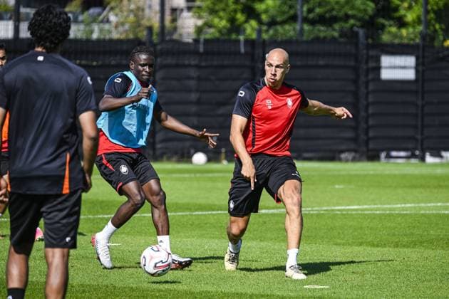 Antwerp s Michael Frey pictured in action during a training session of Belgian soccer team Royal Antwerp FC ahead of the start of the Belgian Jupiler Pro League 2026-2027 season, Wednesday 05 August, 2026 in Antwerp. TOM GOYVAERTS TomxGoyvaerts  x182727744x
