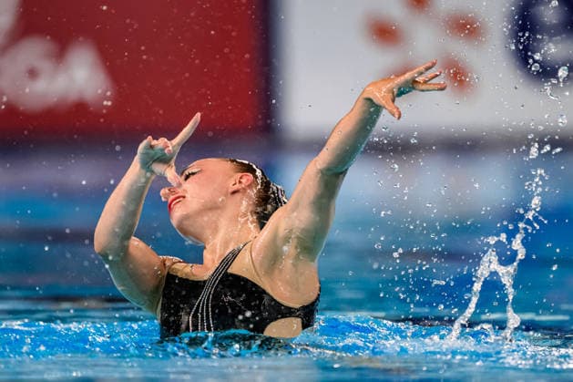Klara Bleyer of Germany competes in the Artistic Swimming Women s Solo Technical Final during the European Aquatics Championships at the Olympic Aquatic Center in Paris (France), August 4, 2026. Andrea Staccioli