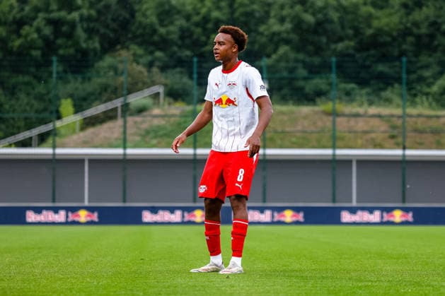Assan Ouedraogo (RB Leipzig, 08), RB Leipzig vs SC Verl, Fussball, Testspiel, Saison 2026 27, 01.08..2026,¨ RB Leipzig vs SC Verl, Fussball, Testspiel, Saison 2026 27, 01.08.2026 Leipzig Copyright: xEibner-Pressefoto LauraxRoemerx EP_LRR