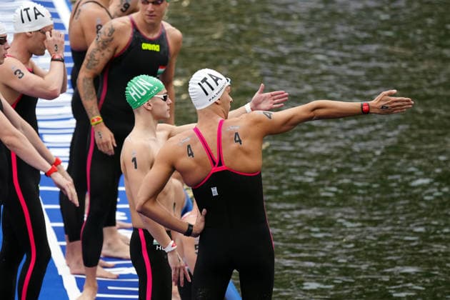 Open Water, Men s 10km, , gold medal at the European Aquatics Championships Paris 2026, Paris, August 04, 2026 .  Copyright: xGianxMattiaxD Alberto LaPressex