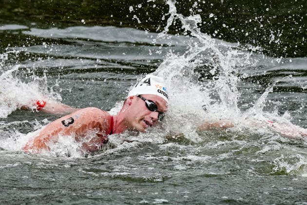 Open Water, Men s 10km, Marcello GUIDI from Italy at the European Aquatics Championships Paris 2026, Paris, August 04, 2026 .  Copyright: xGianxMattiaxD Alberto LaPressex