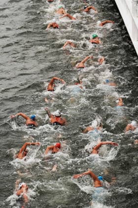 Open Water, Men s 10km, , gold medal at the European Aquatics Championships Paris 2026, Paris, August 04, 2026 .  Copyright: xGianxMattiaxD Alberto LaPressex