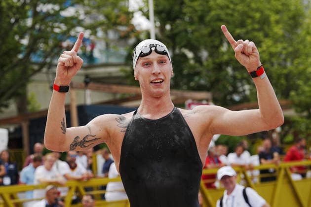 Open Water, Men s 10km, Florian WELLBROCK from Germany, gold medal at the European Aquatics Championships Paris 2026, Paris, August 04, 2026 .  Copyright: xGianxMattiaxD Alberto LaPressex