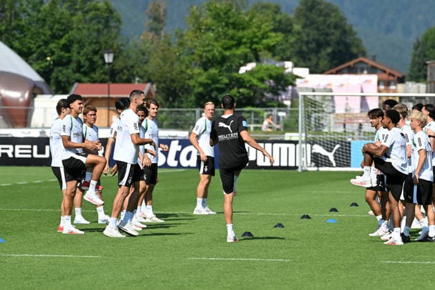 04.08.2026; Rottach-Egern; Fussball, Herren, Saison 2026 2027, Trainingslager Borussia Moenchengladbach Trainingsuebung DFL regulations prohibit any use of photographs as image sequences and or quasi-video. Stadion Am Birkenmoos Bayern Deutschland *** August 4, 2026 Rottach Egern Soccer, Men s, 2026–2027 Season, Borussia Mönchengladbach Training Camp, Training Drill. DFL regulations prohibit any use of photographs as image sequences and or quasi-video. Am Birkenmoos Stadium, Bavaria, Germany