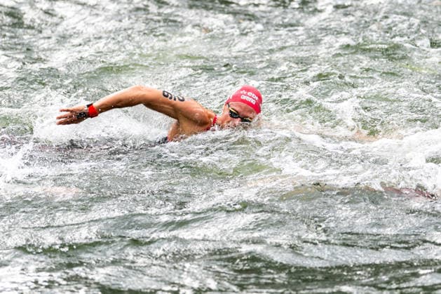 SWIMMING - EAC 2026 PARIS,FRANCE,04.AUG.26 - SWIMMING - European Aquatics Championships Paris 2026, open water, 10km, men. Image shows Luca Karl (AUT).  GEPAxpictures xPhilippxBrem