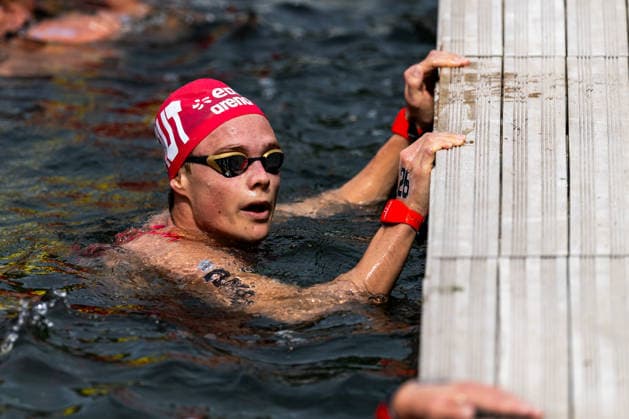 SWIMMING - EAC 2026 PARIS,FRANCE,04.AUG.26 - SWIMMING - European Aquatics Championships Paris 2026, open water, 10km, men. Image shows Luca Karl (AUT).  GEPAxpictures xPhilippxBrem
