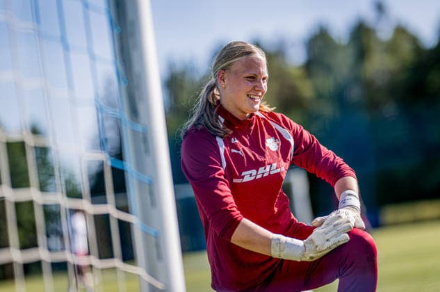 Leipzigs Mirja Kropp beim Training. Trainingslager RB Leipzig Frauen. 24. Juli 2026: Rieden, Hotel Gut Matheshof. Trainingslager RB Leipzig Frauen