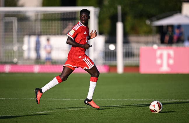 12Fussball 1. Bundesliga 2026 2027 Testspiel FC Rottach-Egern - FC Bayern Muenchen 30.07.2026 Bara Sapoko Ndiaye (FC Bayern Muenchen) *** 12Soccer 1 Bundesliga 2026–2027 Friendly Match FC Rottach Egern vs. FC Bayern Munich July 30, 2026 Bara Sapoko Ndiaye FC Bayern Munich
