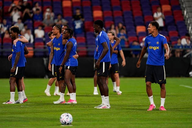 HONGKONG-SOCCER FOOTBALL-FEST Team Chelsea Football Club during open training at Kai Tan Stadium during the Hong Kong Football Festival 2026 in Hong Kong, August 4, 2026. NEXPHER Vernon Yuen HONG KONG