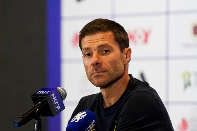 HONGKONG-SOCCER FOOTBALL-FEST Xabi Alonso, a coach of Chelsea Football Club at Pre-Match press conference, PK, Pressekonferenz at Kai Tan Stadium during the Hong Kong Football Festival 2026 in Hong Kong, August 4, 2026. NEXPHER Vernon Yuen HONG KONG