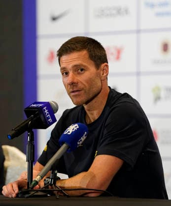 HONGKONG-SOCCER FOOTBALL-FEST Xabi Alonso, a coach of Chelsea Football Club at Pre-Match press conference, PK, Pressekonferenz at Kai Tan Stadium during the Hong Kong Football Festival 2026 in Hong Kong, August 4, 2026. NEXPHER Vernon Yuen HONG KONG