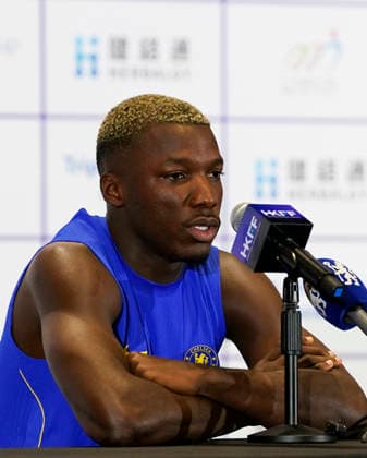 HONGKONG-SOCCER FOOTBALL-FEST Moises Caicedo of Chelsea Football Club at Pre-Match press conference, PK, Pressekonferenz at Kai Tan Stadium during the Hong Kong Football Festival 2026 in Hong Kong, August 4, 2026. NEXPHER Vernon Yuen HONG KONG