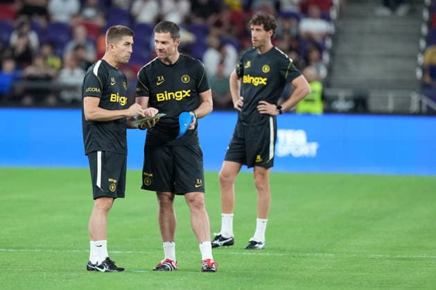 Hong Kong Football Festival 2026: Chelsea Football Club Coaching staff of Chelsea Football Club during open training at Kai Tan Stadium during the Hong Kong Football Festival 2026 on August 4, 2026 in Hong Kong. (Photo by Ellan Mad Nexpher Images) Honng Konng