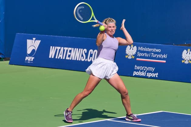 Warszawa 04.08.2026. Tennis. WTA, Tennis Damen 125 Warsaw T-Mobile Polish Open, day 3, Warsaw, Poland --- Tenis. Turniej WTA 125 Warsaw T-Mobile Polish Open, dzien 3, Warszawa Persons shown : Marcelina Podlinska (POL) Fot. Dominika Chmura Arena Akcji NEWSPIX.PL --- newspix.pl 