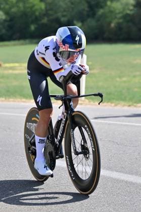 04.08.2026 --- Lacets de Marsannay, Frankreich --- Radsport --- Tour De France Femmes --- 4. Etappe Einzelzeitfahren von Gevrey-Chambertin nach Dijon --- --- Franziska Koch (FDJ Suez) Tour De France Femmes stage 4 *** August 4, 2026, Lacets de Marsannay, France, Cycling, Tour de France Femmes, Stage 4, Individual Time Trial from Gevrey-Chambertin to Dijon, Franziska Koch, FDJ Suez, Tour de France Femmes, Stage 4