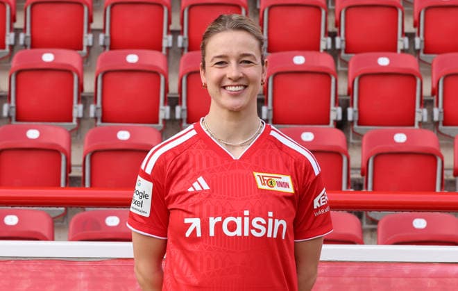 Anna Aehling ; 1.FC Union Berlin FCU Fußball 1.BL Bundesliga Frauen Damen Porträttermin Saison 2026 2027 Headshot, Porträt, Portrait, Vorstellung, Präsentation, Pressetermin, GER 04.08.2026 *** Anna Aehling 1 FC Union Berlin FCU Soccer 1 BL Bundesliga Women s League Portrait Session 2026–2027 Season Headshot, Portrait, Introduction, Presentation, Press Event, GER 04 08 2026