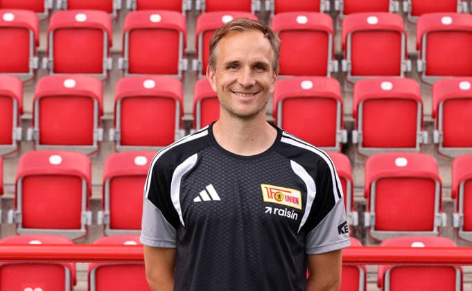 Co Trainer Simon Falke ; 1.FC Union Berlin FCU Fußball 1.BL Bundesliga Frauen Damen Porträttermin Saison 2026 2027 Headshot, Porträt, Portrait, Vorstellung, Präsentation, Pressetermin, GER 04.08.2026 *** Assistant Coach Simon Falke, 1. FC Union Berlin (FCU), Soccer, Women s Bundesliga, Portrait Session, 2026–2027 Season, Headshot, Portrait, Introduction, Presentation, Press Event, GER 04 08 2026