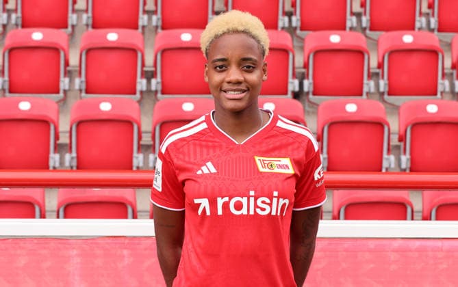 Naika Reissner ; 1.FC Union Berlin FCU Fußball 1.BL Bundesliga Frauen Damen Porträttermin Saison 2026 2027 Headshot, Porträt, Portrait, Vorstellung, Präsentation, Pressetermin, GER 04.08.2026 *** Naika Reissner 1 FC Union Berlin FCU Soccer 1 BL Bundesliga Women s League Portrait Session 2026–2027 Season Headshot, Portrait, Introduction, Presentation, Press Event, GER 04 08 2026