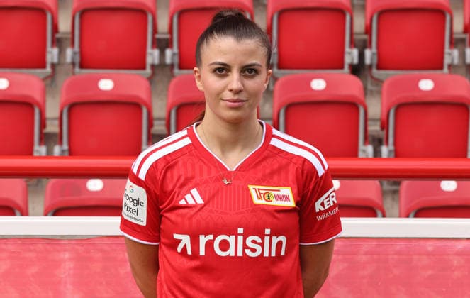 Korina Janez ; 1.FC Union Berlin FCU Fußball 1.BL Bundesliga Frauen Damen Porträttermin Saison 2026 2027 Headshot, Porträt, Portrait, Vorstellung, Präsentation, Pressetermin, GER 04.08.2026 *** Korina Janez 1 FC Union Berlin FCU Soccer 1 BL Bundesliga Women s League Portrait Session 2026–2027 Season Headshot, Portrait, Introduction, Presentation, Press Event, GER 04 08 2026