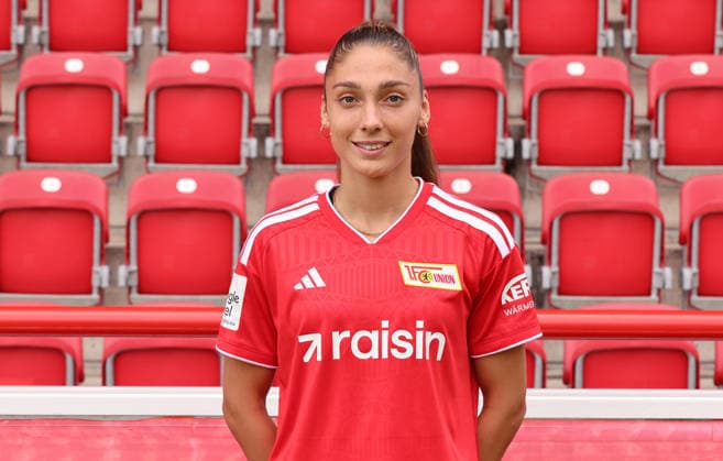 Amber Tysiak ; 1.FC Union Berlin FCU Fußball 1.BL Bundesliga Frauen Damen Porträttermin Saison 2026 2027 Headshot, Porträt, Portrait, Vorstellung, Präsentation, Pressetermin, GER 04.08.2026 *** Amber Tysiak 1 FC Union Berlin FCU Soccer 1 BL Bundesliga Women s League Portrait Session 2026–2027 Season Headshot, Portrait, Introduction, Presentation, Press Event, GER 04 08 2026