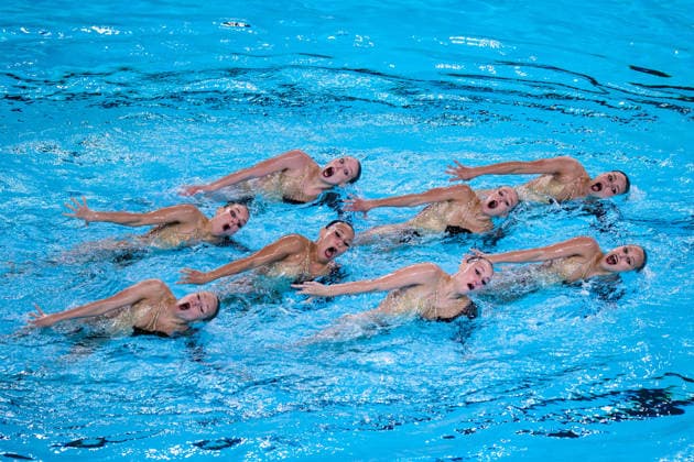 260804 Athletes of team Neutral Athletes B (Russia) compete in artistic swimming team technical final during day five of the 2026 European Aquatics Championships on August 4, 2026 in Saint-Denis. Photo: Joel Marklund BILDBYRAN kod JM JM0831 bbeng konstsim artistic swimming 2026 european aquatics championships em Ryssland Russia *** August 4, 2026: Athletes from Team Neutral Athletes B Russia compete in the artistic swimming team technical final on the fifth day of the 2026 European Aquatics Championships on August 4, 2026 in Saint Denis. Photo by Joel Marklund. BILDBYRAN code JM JM0831 bbeng artistic swimming 2026 European Aquatics Championships EM Russia  Copyright: JOELxMARKLUND BB260804JM009