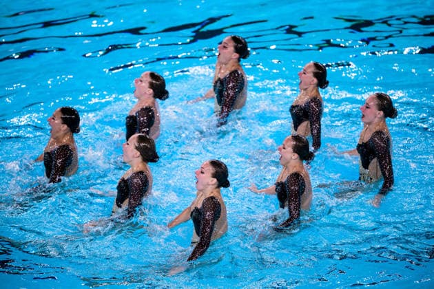 260804 Athletes of team Neutral Athletes B (Russia) compete in artistic swimming team technical final during day five of the 2026 European Aquatics Championships on August 4, 2026 in Saint-Denis. Photo: Joel Marklund BILDBYRAN kod JM JM0831 bbeng konstsim artistic swimming 2026 european aquatics championships em Ryssland Russia *** August 4, 2026: Athletes from Team Neutral Athletes B Russia compete in the artistic swimming team technical final on the fifth day of the 2026 European Aquatics Championships on August 4, 2026 in Saint Denis. Photo by Joel Marklund. BILDBYRAN code JM JM0831 bbeng artistic swimming 2026 European Aquatics Championships EM Russia  Copyright: JOELxMARKLUND BB260804JM008