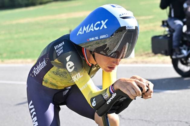04.08.2026 --- Lacets de Marsannay, Frankreich --- Radsport --- Tour De France Femmes --- 4. Etappe Einzelzeitfahren von Gevrey-Chambertin nach Dijon --- --- Pauline Ferrand-Prevot (Team Visma Lease a Bike) Tour De France Femmes stage 4 *** August 4, 2026, Lacets de Marsannay, France, Cycling, Tour de France Femmes, Stage 4, Individual Time Trial from Gevrey-Chambertin to Dijon, Pauline Ferrand-Prévot, Team Visma Lease a Bike, Tour de France Femmes, Stage 4