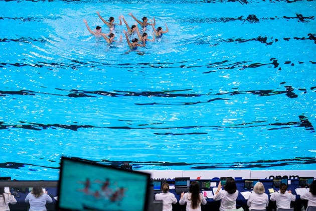 260804 Athletes of team Israel compete in artistic swimming team technical final during day five of the 2026 European Aquatics Championships on August 4, 2026 in Saint-Denis. Photo: Joel Marklund BILDBYRAN kod JM JM0831 bbeng konstsim artistic swimming 2026 european aquatics championships em *** August 4, 2026: Athletes from Team Israel compete in the artistic swimming team technical final on the fifth day of the 2026 European Aquatics Championships on August 4, 2026 in Saint-Denis. Photo by Joel Marklund, BILDBYRAN, code JM JM0831 bbeng artistic swimming 2026 European Aquatics Championships EM  Copyright: JOELxMARKLUND BB260804JM014