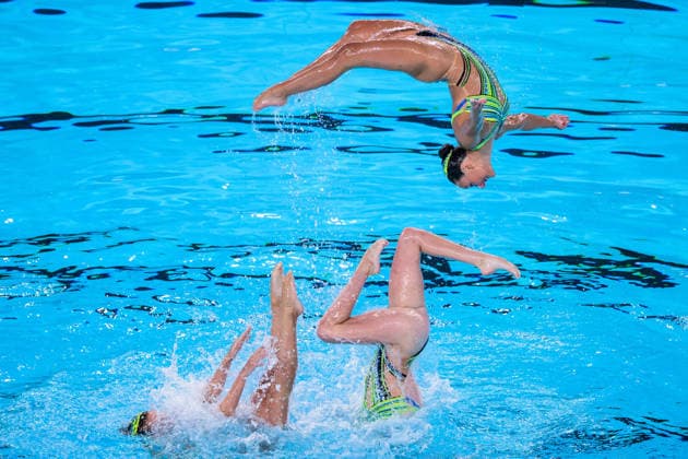 260804 Athletes of team France compete in artistic swimming team technical final during day five of the 2026 European Aquatics Championships on August 4, 2026 in Saint-Denis. Photo: Joel Marklund BILDBYRAN kod JM JM0831 bbeng konstsim artistic swimming 2026 european aquatics championships em *** August 4, 2026: Athletes from Team France compete in the artistic swimming team technical final on the fifth day of the 2026 European Aquatics Championships on August 4, 2026 in Saint-Denis. Photo by Joel Marklund, BILDBYRAN, code JM JM0831 bbeng artistic swimming 2026 European Aquatics Championships EM  Copyright: JOELxMARKLUND BB260804JM019