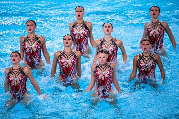 260804 Athletes of team Italy compete in artistic swimming team technical final during day five of the 2026 European Aquatics Championships on August 4, 2026 in Saint-Denis. Photo: Joel Marklund BILDBYRAN kod JM JM0831 bbeng konstsim artistic swimming 2026 european aquatics championships em *** August 4, 2026: Members of Team Italy compete in the artistic swimming team technical final on the fifth day of the 2026 European Aquatics Championships on August 4, 2026 in Saint Denis. Photo by Joel Marklund, BILDBYRAN. Code: JM JM0831 bbeng artistic swimming 2026 European Aquatics Championships EM  Copyright: JOELxMARKLUND BB260804JM020