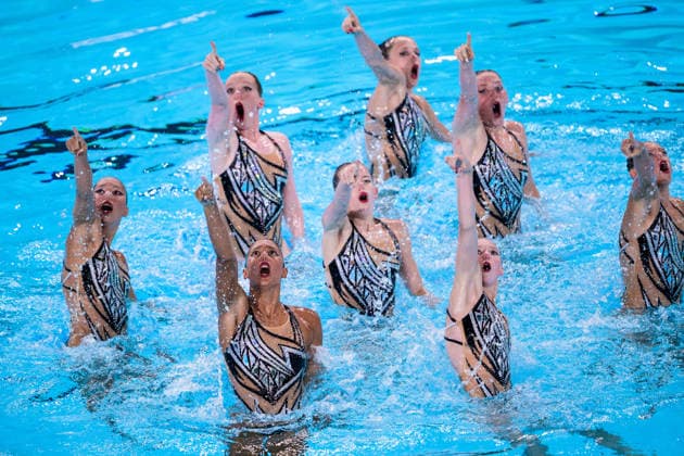 260804 Athletes of team Great Britain compete in artistic swimming team technical final during day five of the 2026 European Aquatics Championships on August 4, 2026 in Saint-Denis. Photo: Joel Marklund BILDBYRAN kod JM JM0831 bbeng konstsim artistic swimming 2026 european aquatics championships em *** August 4, 2026: Athletes from Team Great Britain compete in the artistic swimming team technical final on day five of the 2026 European Aquatics Championships on August 4, 2026 in Saint Denis. Photo by Joel Marklund, BILDBYRAN. Code: JM JM0831 bbeng artistic swimming 2026 European Aquatics Championships EM  Copyright: JOELxMARKLUND BB260804JM033