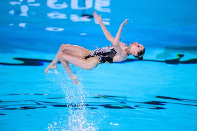 260804 An athlete of team Ukraine competes in artistic swimming team technical final during day five of the 2026 European Aquatics Championships on August 4, 2026 in Saint-Denis. Photo: Joel Marklund BILDBYRAN kod JM JM0831 bbeng konstsim artistic swimming 2026 european aquatics championships em *** 260804 An athlete from Team Ukraine competes in the artistic swimming team technical final on the fifth day of the 2026 European Aquatics Championships on August 4, 2026 in Saint Denis. Photo by Joel Marklund, BILDBYRAN. Code: JM JM0831 bbeng artistic swimming 2026 European Aquatics Championships EM  Copyright: JOELxMARKLUND BB260804JM028
