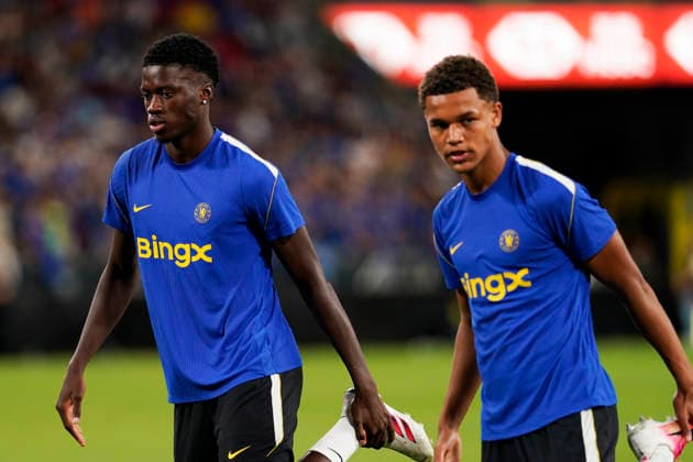 HONGKONG-SOCCER FOOTBALL-FEST Mamadou Sarr and Nicolas Jackson of Chelsea Football Club during open training at Kai Tan Stadium during the Hong Kong Football Festival 2026 in Hong Kong, August 4, 2026. NEXPHER Vernon Yuen HONG KONG