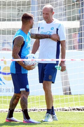 CASTEL DI SANGRO, ITALY, AUGUST 4: Massimiliano Allegri , Politano of SSC Napoli during the pre season training camp in Castel di Sangro, Italy. Copyright: xFOTOAGENZIAx