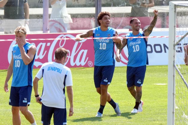CASTEL DI SANGRO, ITALY, AUGUST 4: Marianucci , Politano of SSC Napoli during the pre season training camp in Castel di Sangro, Italy. Copyright: xFOTOAGENZIAx