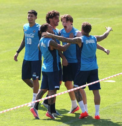 CASTEL DI SANGRO, ITALY, AUGUST 4: celebrates of SSC Napoli during the pre season training camp in Castel di Sangro, Italy. Copyright: xFOTOAGENZIAx
