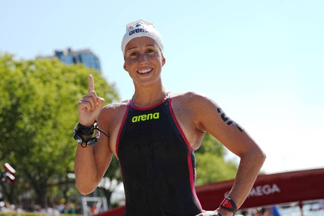 Open Water, Women s 10km, Ginevra Taddeucci from Italy, winner of the gold medal at the European Aquatics Championships Paris 2026, Paris, August 03, 2026 .  Copyright: xGianxMattiaxD Alberto LaPressex