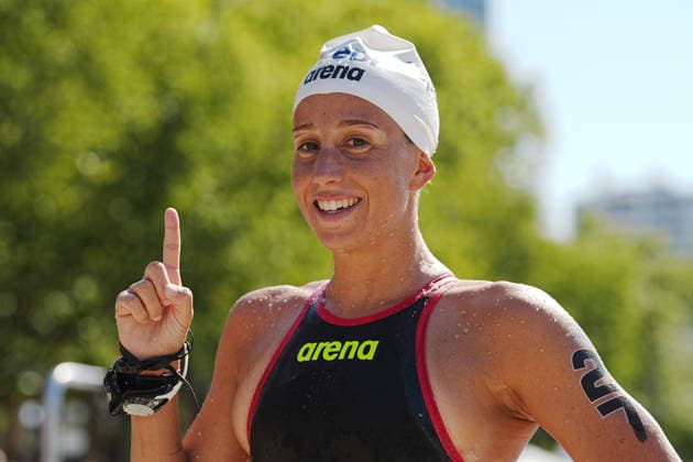 Open Water, Women s 10km, Ginevra Taddeucci from Italy, winner of the gold medal at the European Aquatics Championships Paris 2026, Paris, August 03, 2026 .  Copyright: xGianxMattiaxD Alberto LaPressex