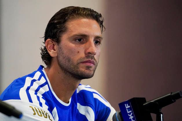 HONGKONG-SOCCER FOOTBALL-FEST Manuel Locatelli of Juventus FC at press conference, PK, Pressekonferenz at Kai Tan Stadium during the Hong Kong Football Festival 2026 in Hong Kong, August 4, 2026. NEXPHER Vernon Yuen HONG KONG