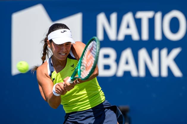 August 4, 2026, Toronto, Ontario, Canada: JESSICA BOUZAS MANEIRO of Spain returns the ball during her second-round match against Elina Svitolina of Ukraine at the National Bank Open, part of the Hologic WTA, Tennis Damen Tour at Sobeys Stadium. Toronto Canada - ZUMAr228 20260804_znp_r228_004 Copyright: xVasiliyxRyabykhx
