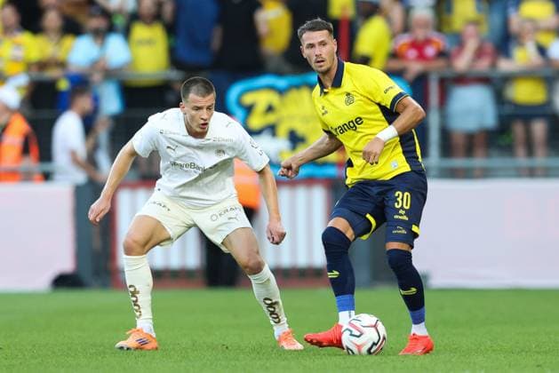 Union s Raul Florucz pictured in action during a soccer game between Belgian Royale Union Saint-Gilloise and Norwegian Bodo Glimt, Tuesday 04 August 2026 in Oostende, in the first leg of the third qualifying round for the UEFA Champions League. BRUNOxFAHY  x182752699x