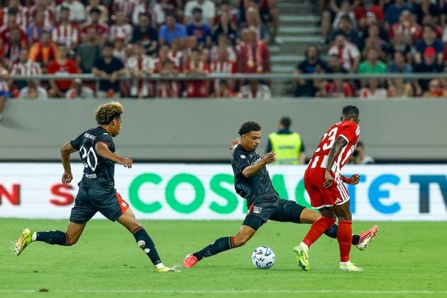 Athens , 04-08-2026 , Stadio Georgios Karaiskakis , third qualifying round of the Champions League , season 2026 2027 , Olympiakos - NEC , picture shows NEC player Deveron Fonville Olympiakos - NEC  x205451810x Copyright: