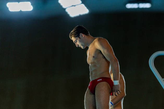 SWIMMING - EAC 2026 PARIS,FRANCE,04.AUG.26 - SWIMMING - European Aquatics Championships Paris 2026, diving, 10m synchronised platform, men. Image shows Dariush Lotfi (AUT).  GEPAxpictures xPhilippxBrem