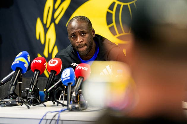260804 Coach Yaya Toure of Slovan Bratislava at the pressconference after the Champions League football qualifying match between Mjällby and Slovan Bratislava on August 4, 2026 in Hällevik. Photo: Christoffer Borg Mattisson BILDBYRAN COP 261 CB0545 fotboll football soccer fotball uefa champions league champions league mjällby slovan bratislava bbeng *** August 4, 2026: Coach Yaya Touré of Slovan Bratislava at the press conference following the Champions League qualifying match between Mjällby and Slovan Bratislava on August 4, 2026 in Hällevik. Photo by Christoffer Borg Mattisson, BILDBYRAN COP 261 CB0545 soccer football UEFA Champions League Mjällby Slovan Bratislava bbeng  Copyright: CHRISTOFFERxBORGxMATTISSON BB260804CB138
